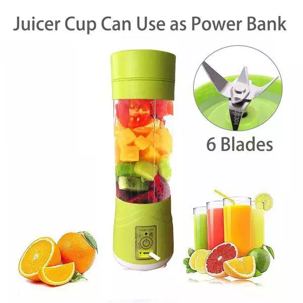 GADMODO- PORTABLE USB ELECTRIC JUICER - 6 BLADES (PROTEIN SHAKER) - Image 6